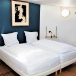 Image des deux lits simples de la chambre d'hôte