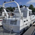 Kim Marine trawler Le Feeling (1977) – starboard stern view at the dock