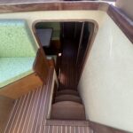 Kim Marine trawler Le Feeling (1977) – companionway steps down to the saloon