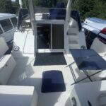 Fairline 36 motor yacht Stella (1989) – aft cockpit with table and saloon access