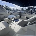 Fairline 36 motor yacht Stella (1989) – shaded aft cockpit under the bimini