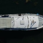 Smelne 1140 Dutch motor cruiser Dreamflower (1985) – aerial top view of the decks