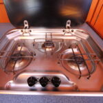 Noblesse 38 Dutch motor yacht ANATOLE (1998) – three-burner stainless gas hob