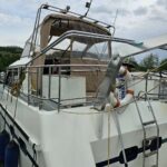 Aquanaut 11 m Dutch motor cruiser Aldebaran (1994) – aft deck and cockpit canopy