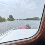 Dutch motor cruiser Helena Cruiser (1980) – cruising, view from the wheelhouse