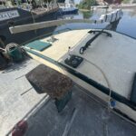 Dutch Tjalk sailing barge Osseo (1890) – aft deck with outdoor helm controls