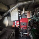 Dutch Tjalk sailing barge Osseo (1890) – engine room with heating boiler