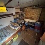 Dutch Tjalk sailing barge Osseo (1890) – cabin under refit with single berth