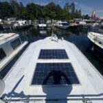 Connoisseur 1135 river cruiser Ingrine (1986) – solar panels and foredeck