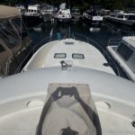 Nicols 1100 river cruiser Lodève (1998) – foredeck seen from the wheelhouse roof