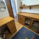 Dutch Luxe-Motor barge Dulcinea (1929) – dressing table and glazed wooden sideboard in the cabin