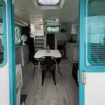 Vetus 1200 Damier Dutch motor cruiser (1992) – view of the saloon from the aft door