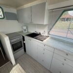 Vetus 1200 Damier Dutch motor cruiser (1992) – fitted galley with sink, gas oven and worktop