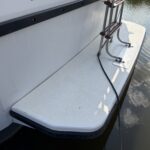Vetus 1200 Damier Dutch motor cruiser (1992) – aft bathing platform and stainless steel ladder