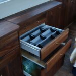 Dutch Luxe-Motor barge 14.50 m (1928) – solid walnut drawers and storage units
