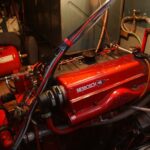 Dutch Luxe-Motor barge 14.50 m (1928) – red diesel engine in the engine compartment